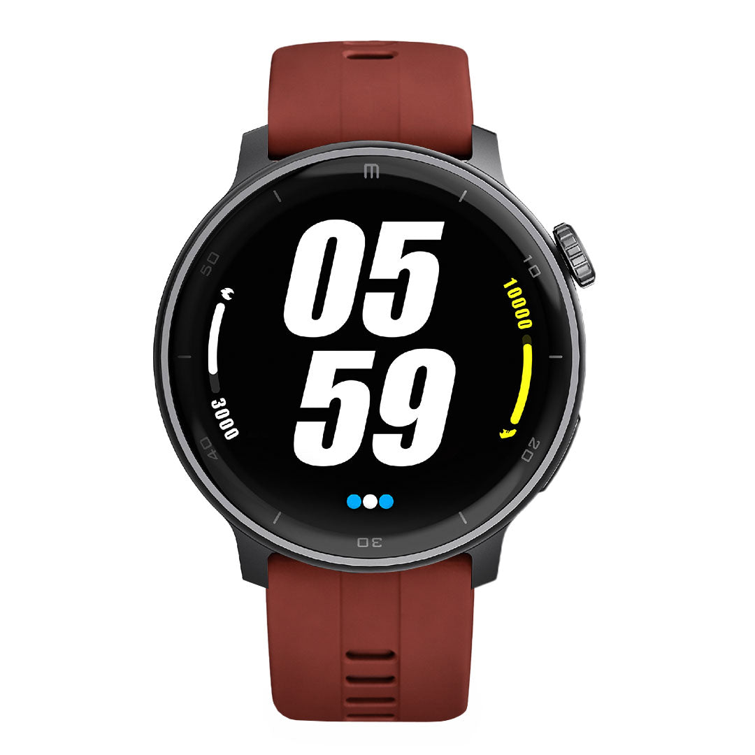 RELOJ T8 NEGRO + PULSERA SILICÓN ROJO LADRILLO