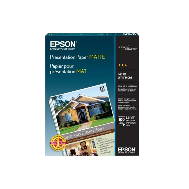 Epson Papel Presentación Matte (8.5"x11') Gramaje base: (102 g/m²)-2