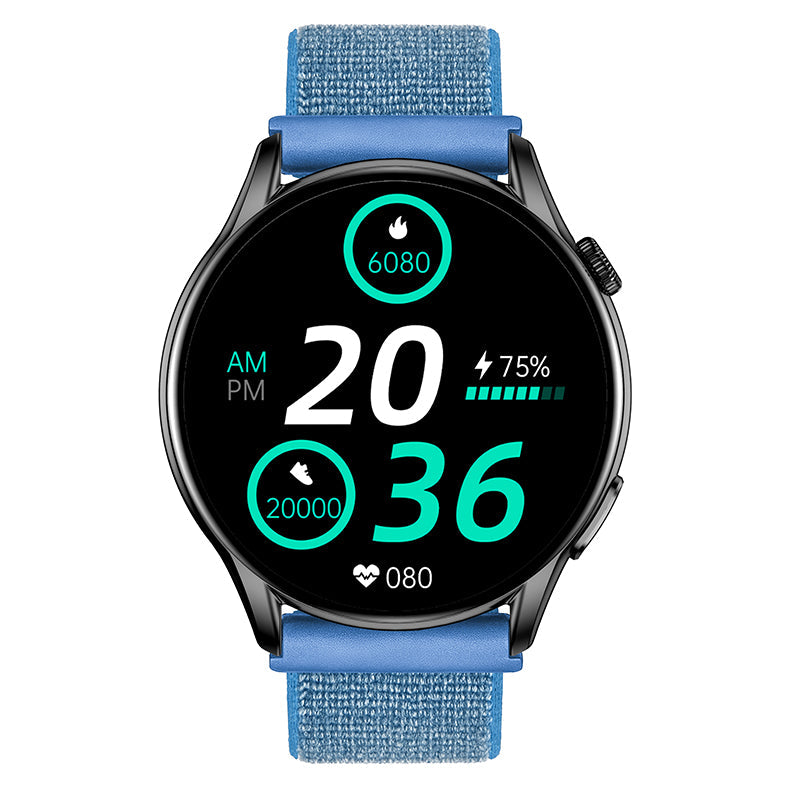 Reloj T7 Negro + Pulsera velcro azul grisaceo-11