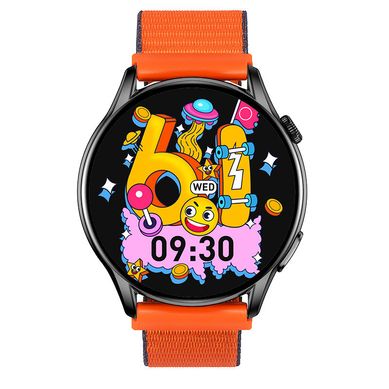 Reloj T7 Negro + Pulsera velcro naranja-1