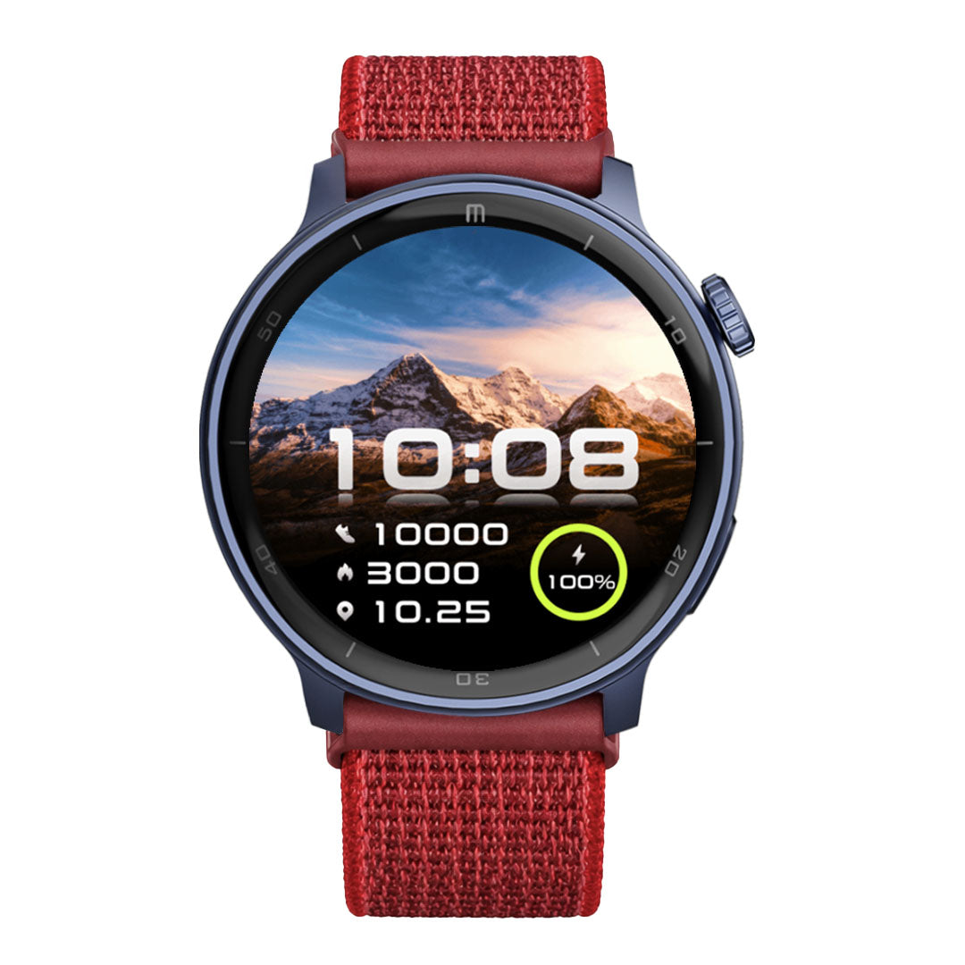 RELOJ T8 AZUL + PULSERA VELCRO ROJO-1