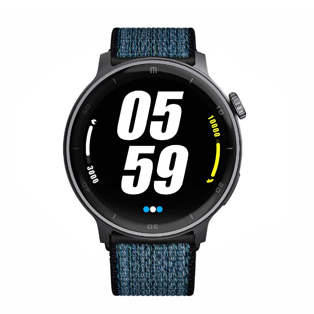 RELOJ T8 NEGRO + Pulsera velcro azul oscuro-1