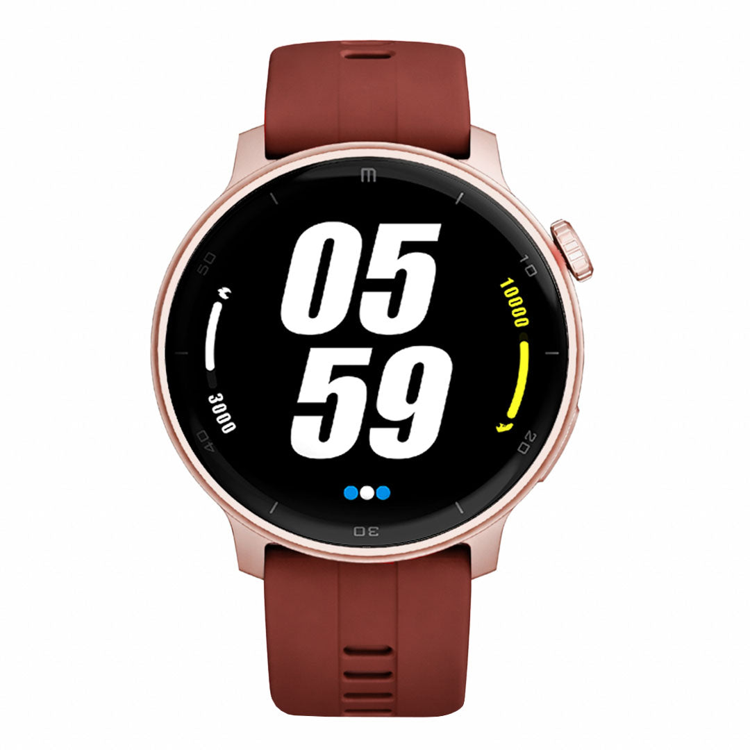 RELOJ T8 ROSA + PULSERA SILICÓN ROJO LADRILLO-1