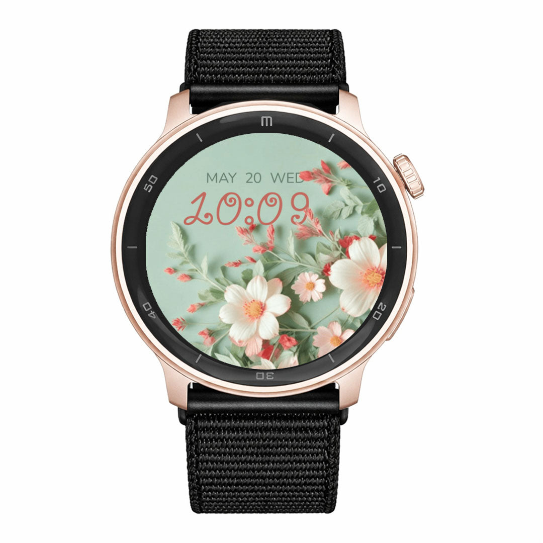 RELOJ T8 ROSA + PULSERA VELCRO NEGRO-1