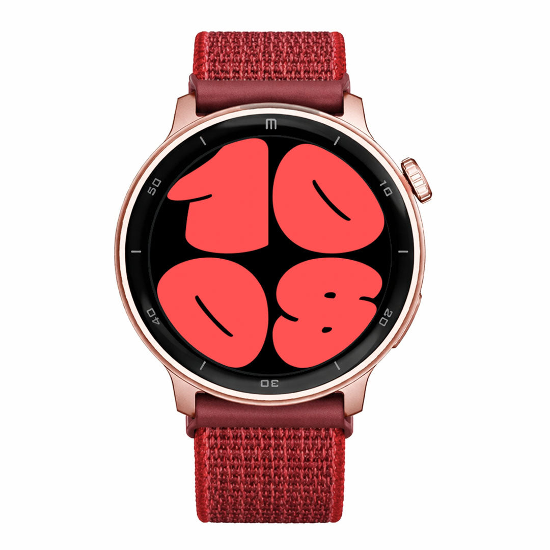 RELOJ T8 ROSA + PULSERA VELCRO ROJO-1