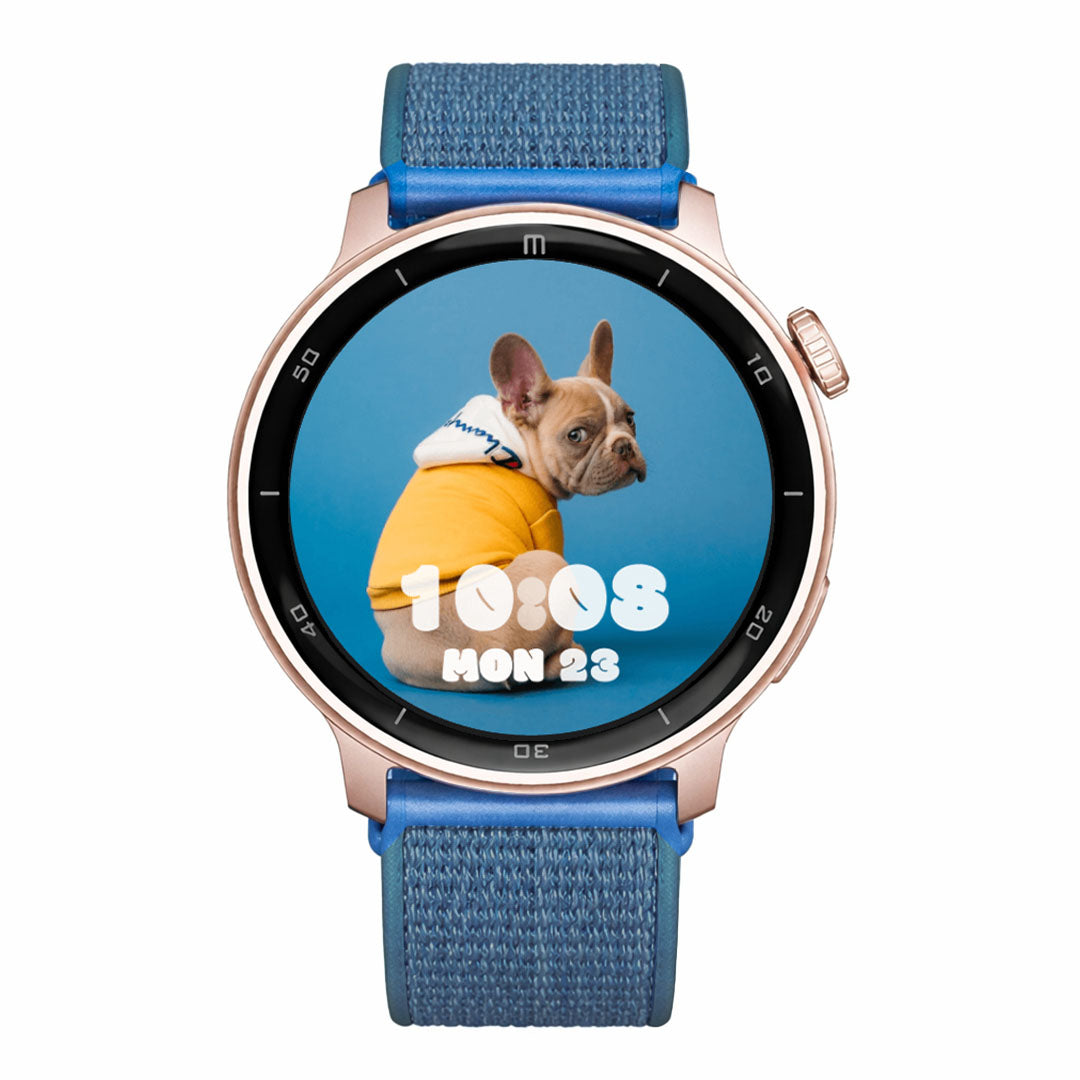Reloj T8 Rosa + Pulsera velcro celeste-1