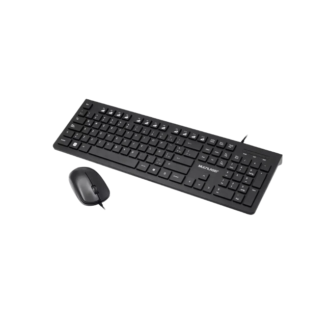 Kit Teclado/Mouse USB Español (Ñ) Multilaser Negro TC503 alámbrico