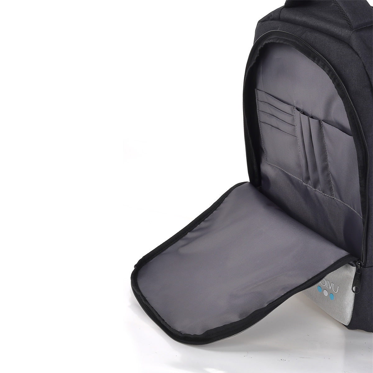 Mochila U2 Negro Con Gris Claro-4