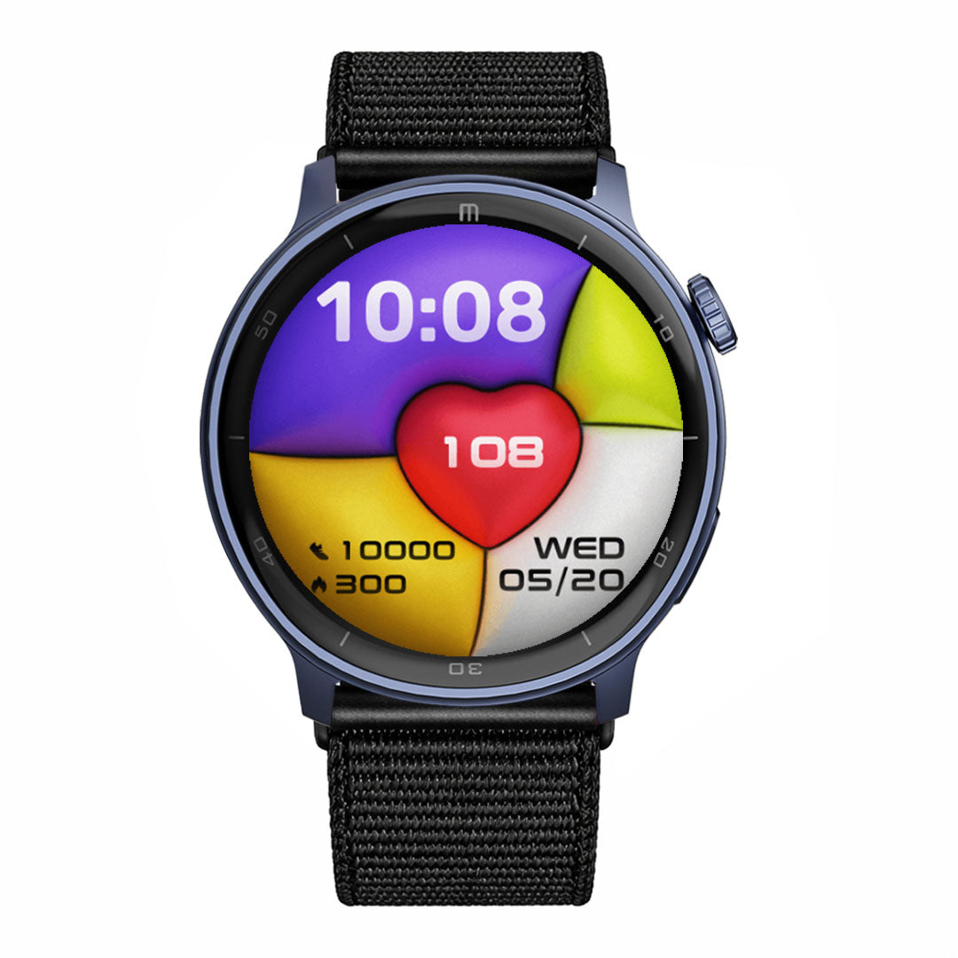 RELOJ T8 AZUL + PULSERA VELCRO NEGRO