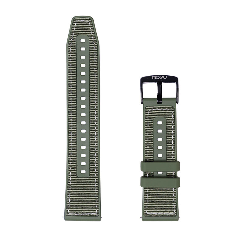 RELOJ T8 NEGRO + PULSERA LONA VERDE CON BORDADO-5