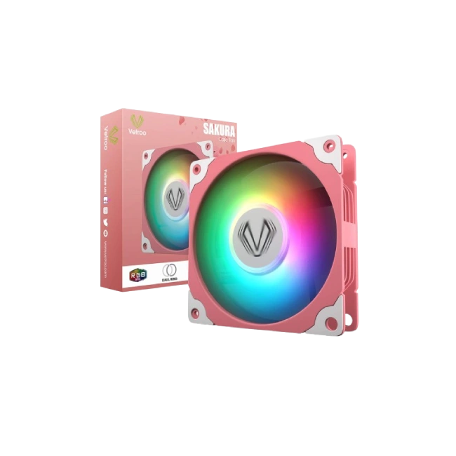 VENTILADOR PARA PROCESADOR VETROO SAKURA SA120 ARGB 120MM COLOR ROSADO-3