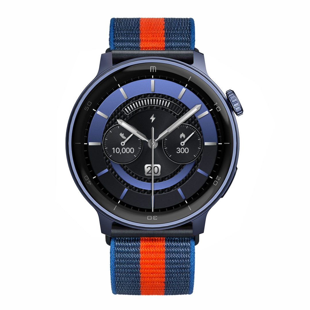 RELOJ T8 AZUL + PULSERA VELCRO AZUL NARANJA-1