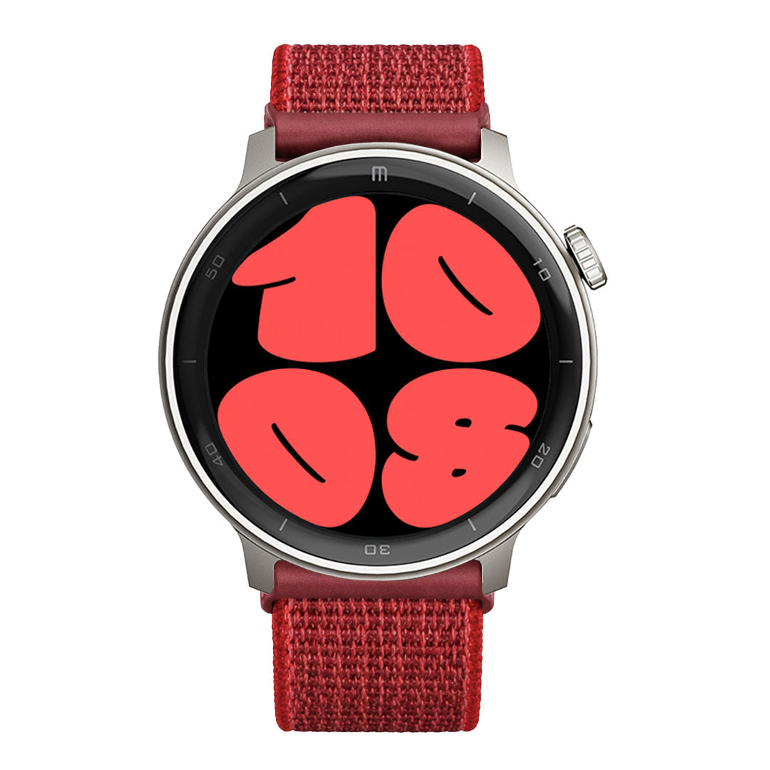 RELOJ T8 GRIS + PULSERA VELCRO ROJO