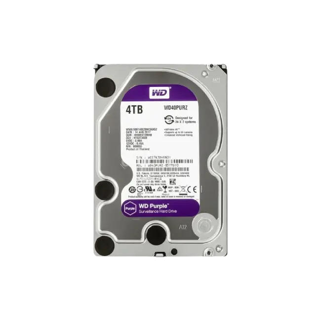 Disco Duro WD WD40PURZ Purple 4TB Surveillance 64MB IntelliPower