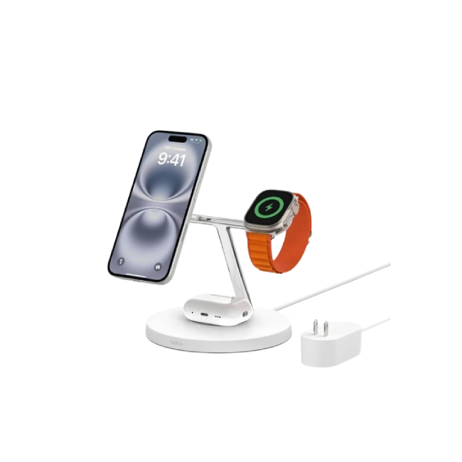 Cargador Belkin WIZ017TTBK Magsafe 3 en 1 iPhone 14/13/12 Carga Rapida AW S7- S8-1