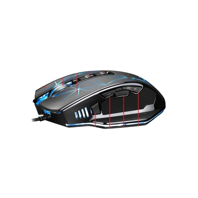 Mouse eTouch X10 Titan 7000 DPI Programable RGB 9 Botones Cableado-1