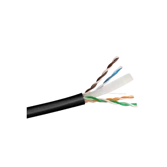 Cable UTP ZKTeco XL600-C-B Cat 6 CCA Bobina 305 Metros Para Exterior Color Negro