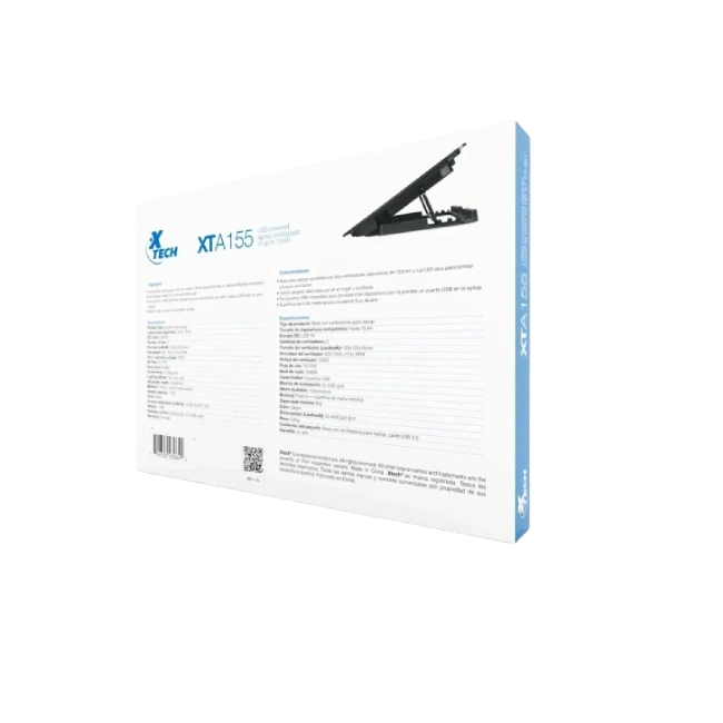 Base con Ventilador Para Laptop Xtech XTA-155 15.6" Luz Led Azul-4
