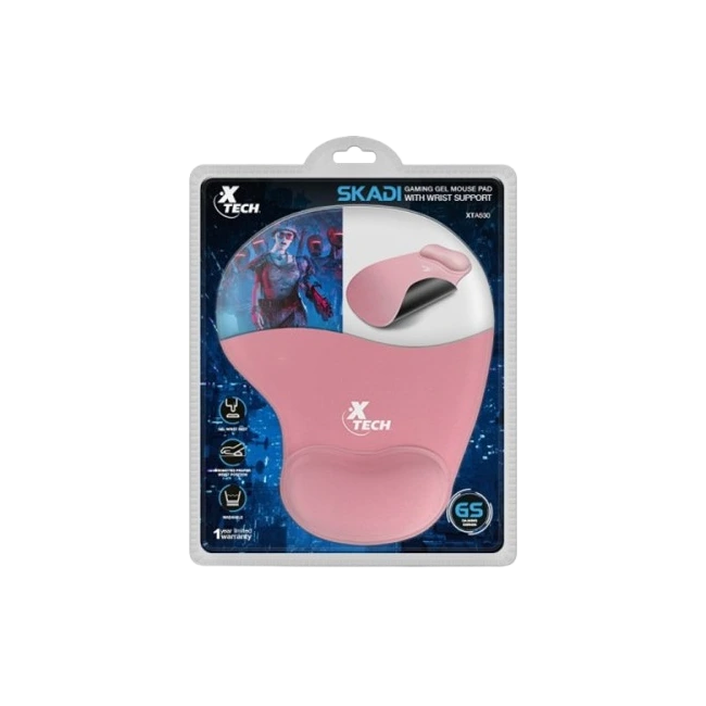 Mouse Pad Xtech Skadi XTA-530 con Reposa Muñeca de Gel Color Rosado-3