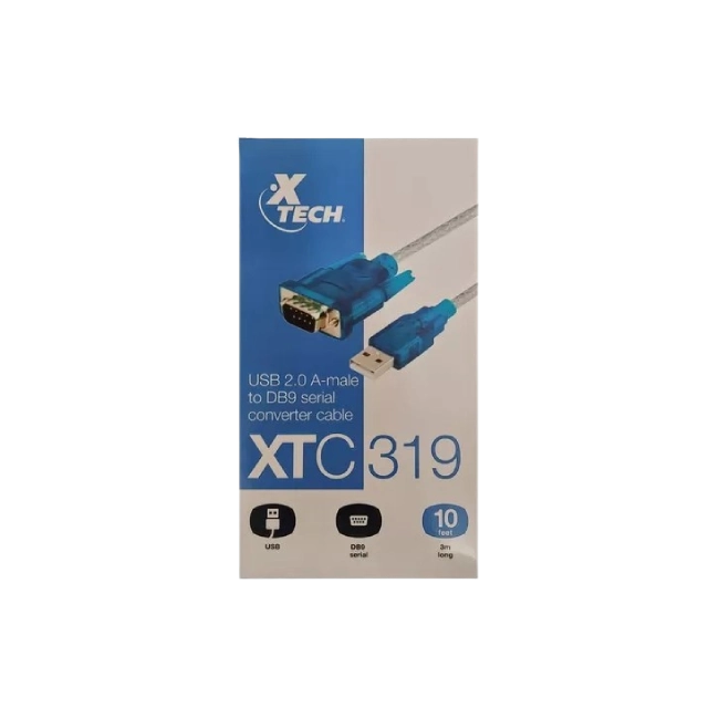 CABLE XTECH XTC-319 USB A SERIAL DB9 10 PIES