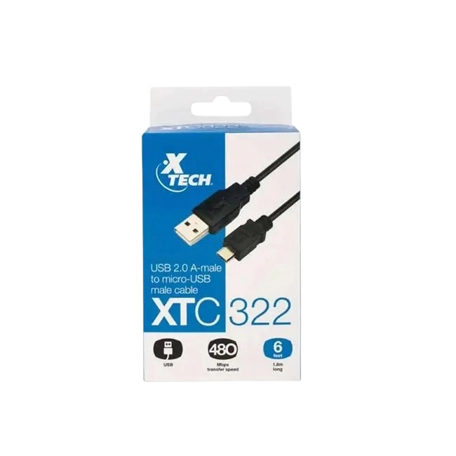 Cable Xtech XTC-322 USB 2.0 a Micro USB 1.8 Metros