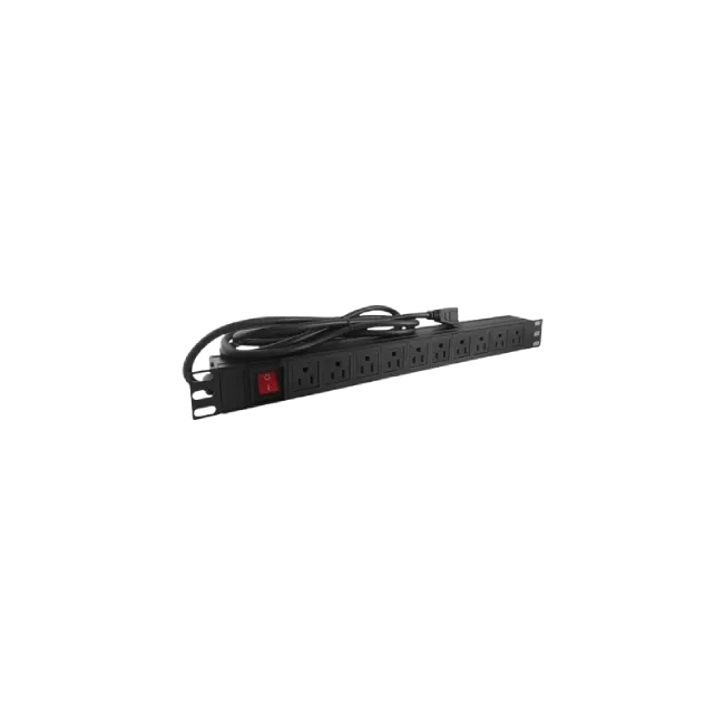 Regleta PDU ZKTeco ZKPDU-8P10A 8 Tomas Horizontal Para Gabinete 110VAC 15A