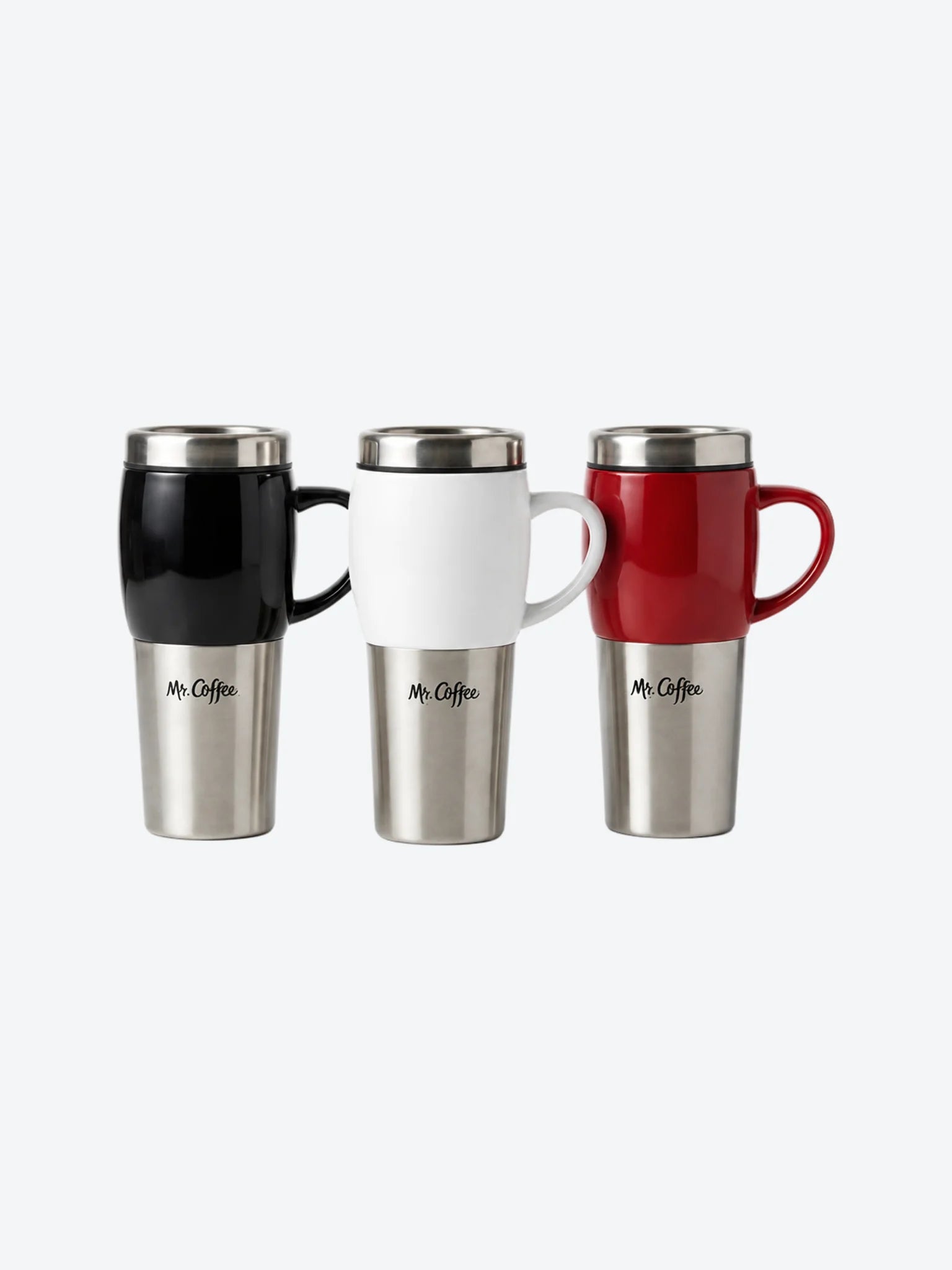 Mr. Coffee Taza de 16OZ con Tapa, 3 Colores Surtidos Mr Traverse