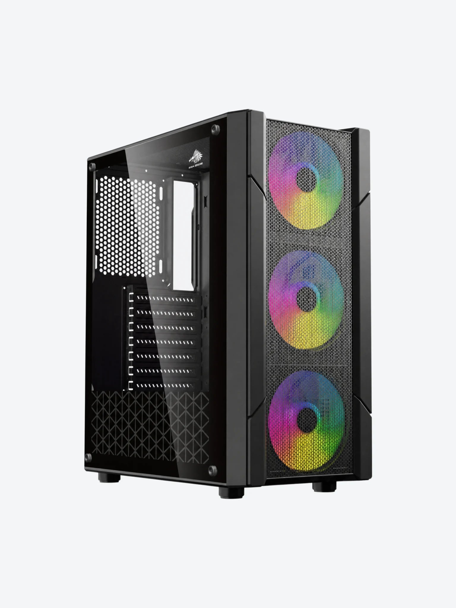 Case Gaming Eagle Warrior CG14ALRA001C Torre Media con 3 Abanicos Panel de Vidrio Lateral
