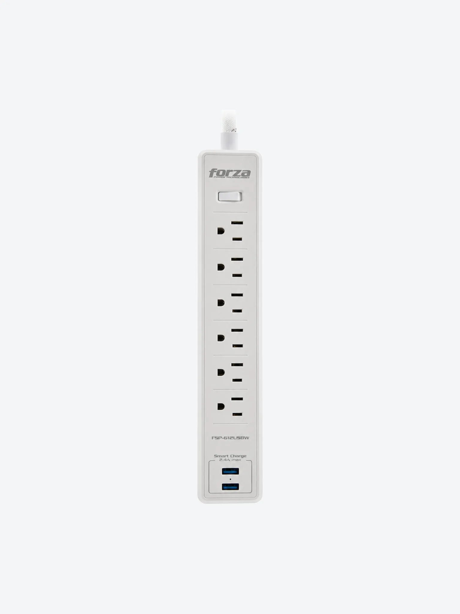 Forza - Surge protector - AC 110/220 V - 6 Tomas de Corriente - NEMA 2USB 5ft WH