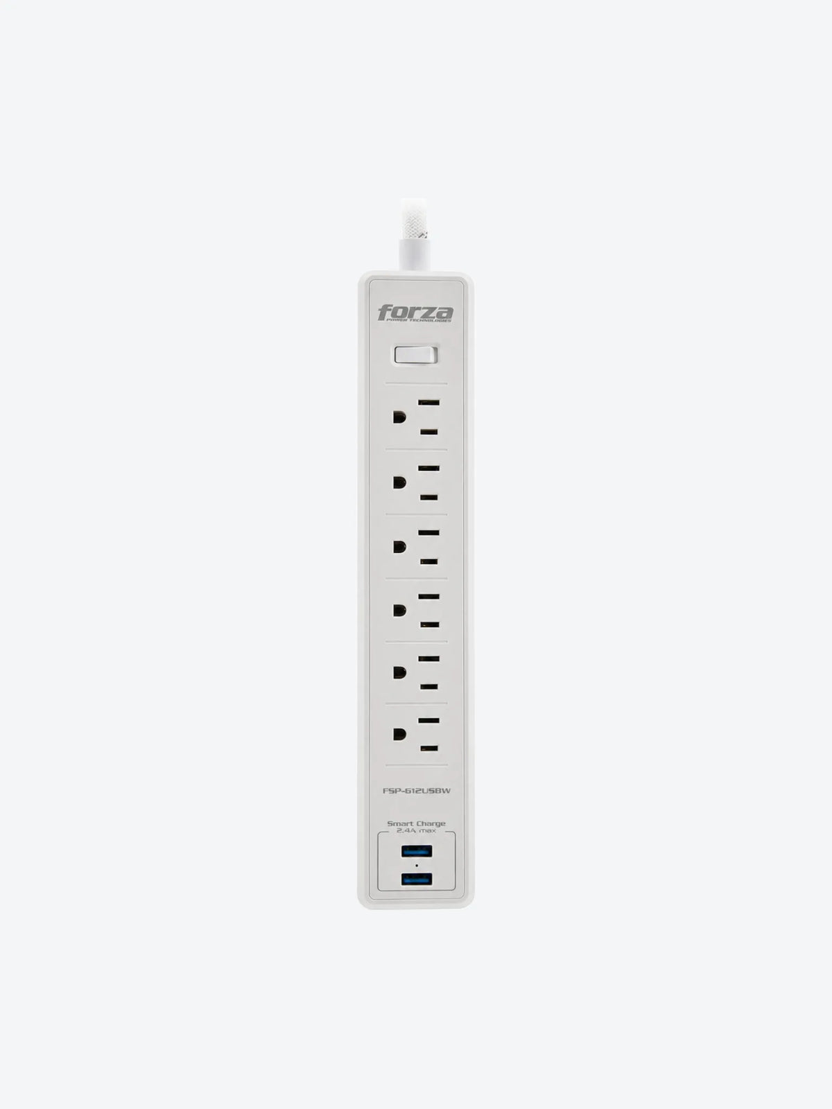 Forza - Surge protector - AC 110/220 V - 6 Tomas de Corriente - NEMA 2USB 5ft WH-1