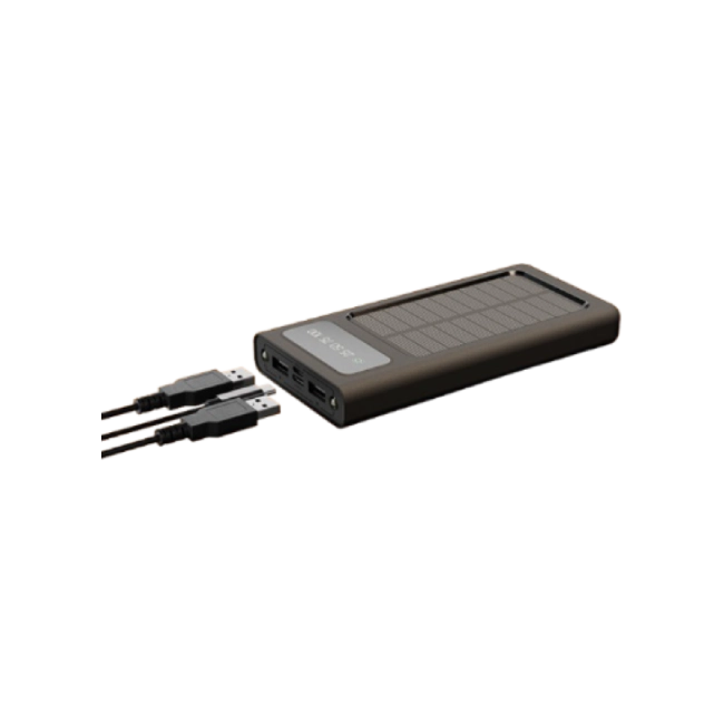 Xtech XPB-100 - Solar Power Bank - 24 pin USB-C / 4 pin USB Type A / 5 pin Micro-USB Type A - 24 pin USB-C / 4 pin USB Type A / 5 pin Micro-USB Type A - Lithium ion polymer - Para Universal - built-in charg cables10,000mAh-6