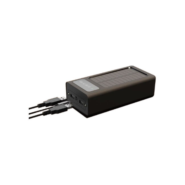 Xtech XPB-300 - Solar Power Bank - 24 pin USB-C / 4 pin USB Type A / 5 pin Micro-USB Type A - 24 pin USB-C / 4 pin USB Type A / 5 pin Micro-USB Type A - Lithium ion polymer - Para Universal - built-in charg cables30,000mAh-2