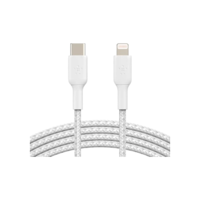 Belkin BoostCharge - Cable Lightning - 24 pin USB-C macho a Lightning macho - 1 m - blanco - suministro de potencia USB (18W)-1