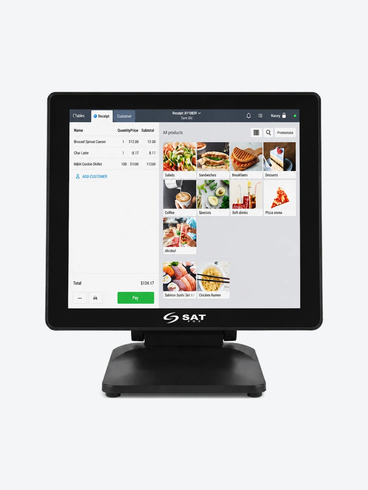 POS  AIO SAT N150 CORE I5 8TH (GEN) 8G/128GB P15 TOUCH C WS-1