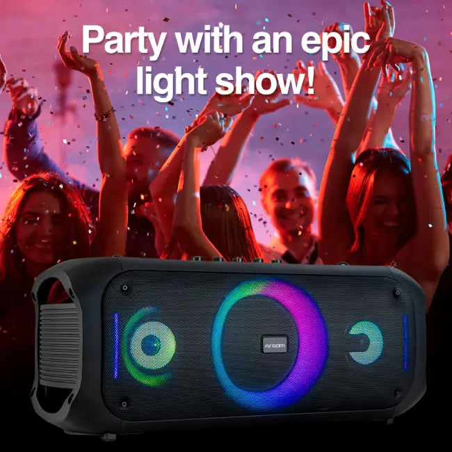 Bocina Argom ARG-SP-4075BK Rave 75 - Alta Voz BT con 7 Modos de Luces Led 80W RMS Color Negro-9