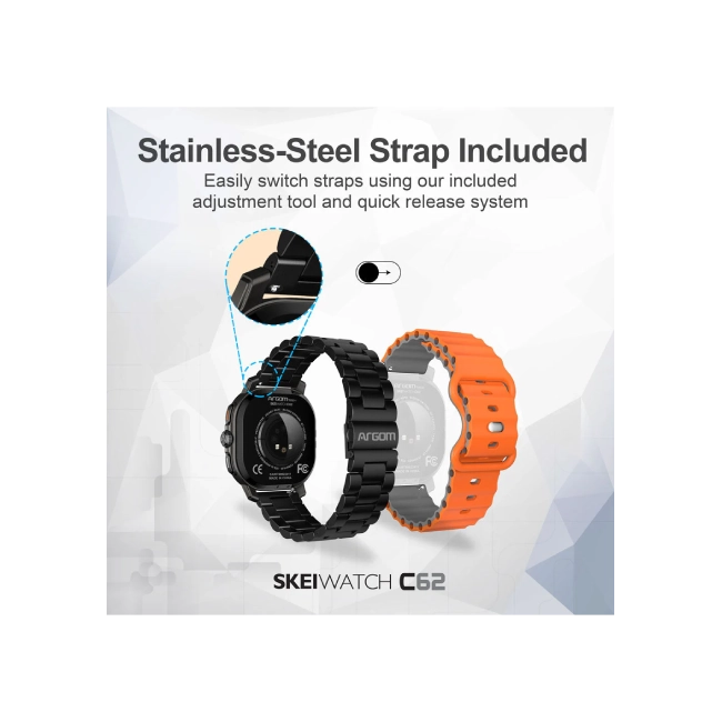 SKEIWATCH ARGOM C62 NEGRO - PANTALLA AMOLED 1.53", 2 CORREAS, RESISTENCIA 1ATM-4