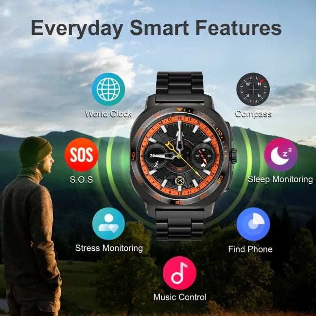 SKEIWATCH ARGOM C62 NEGRO - PANTALLA AMOLED 1.53", 2 CORREAS, RESISTENCIA 1ATM-8