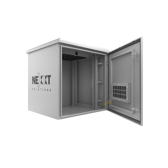 Nexxt Solutions Infrastructure - Outdoor Pole Mount Cabinet - SPCC steel - Light gray powder coat - Incluye acc de montaje y barra-2