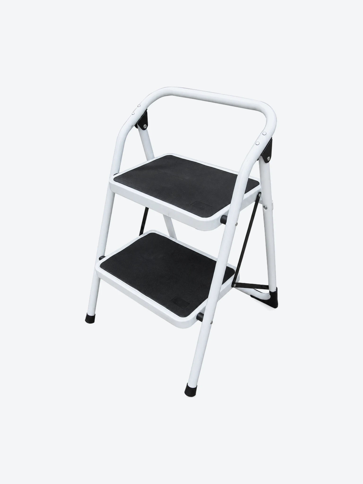 ESCALERA PLEGABLE 0.8 M DE 2 PELDANOS DE ACERO SOPORTA HAS-1