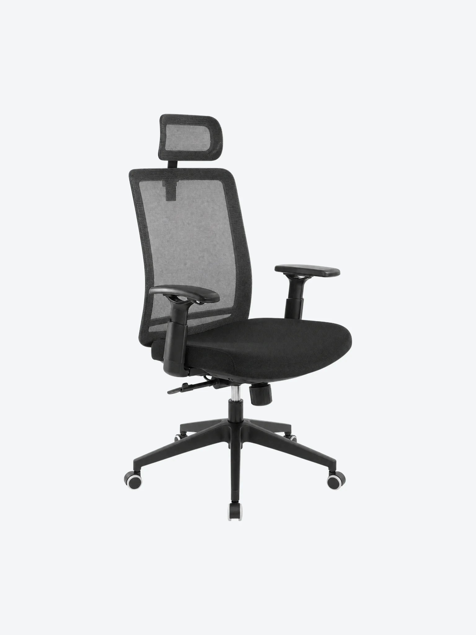 Silla Ejecutiva MG-WBY-036-BK De Tela Con Respaldo Alto y Reposa Cabeza Color Negro-1