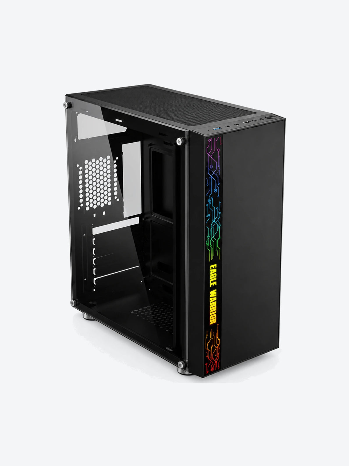 CASE GAMING  EAGLE WARRIOR CG17Z3RA001C MID TOWER SIN VENTILACIÓN INCLUIDA CON VIDRIO FRONTAL Y LATERAL CON ILUMINACIÓN LED-1