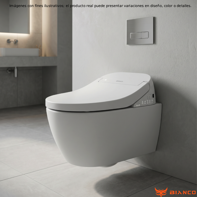 Inodoro Bianco BNCST-6325WHT Inteligente con Tanque de Descarga y cumplimiento con la ADA Para Instalacion Empotrada Color Blanco-2