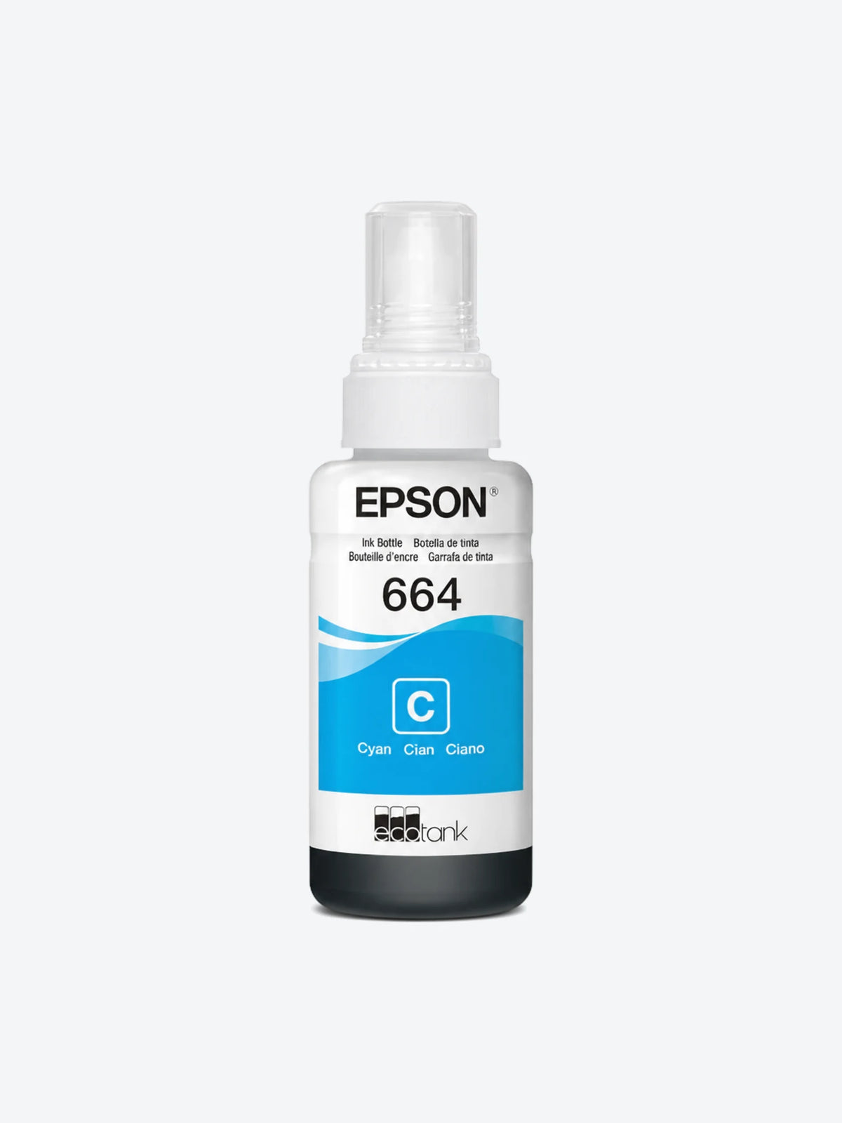 Epson T664 - Cián - original - recarga de tinta - para Epson L380, L386, L395, L495; EcoTank ET-2600, 2650, L1455, L396, L606, L656-1