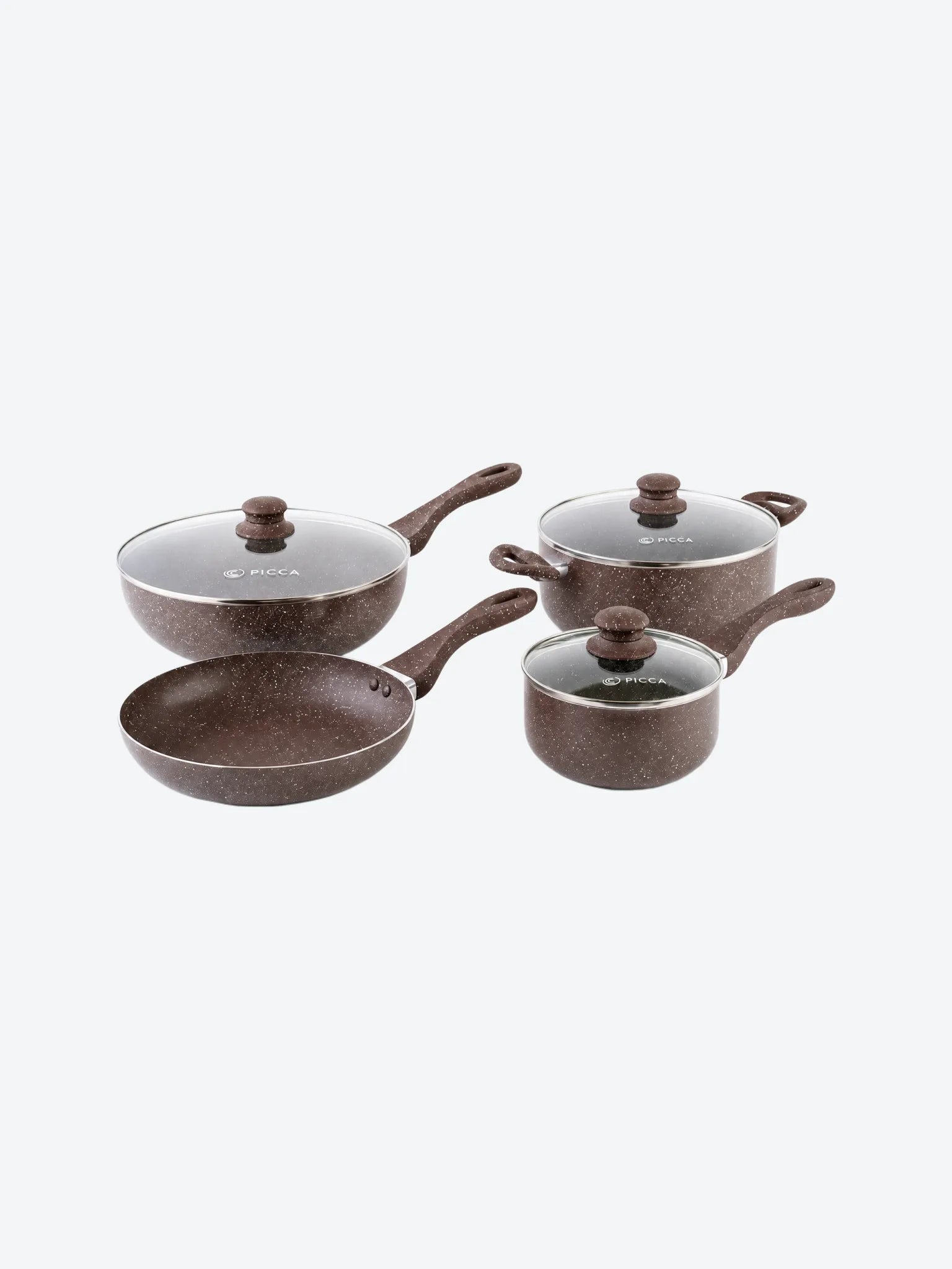 Bateria de Cocina Picca Monza PI007BTC 7 Piezas Dyflon Color Cafe
