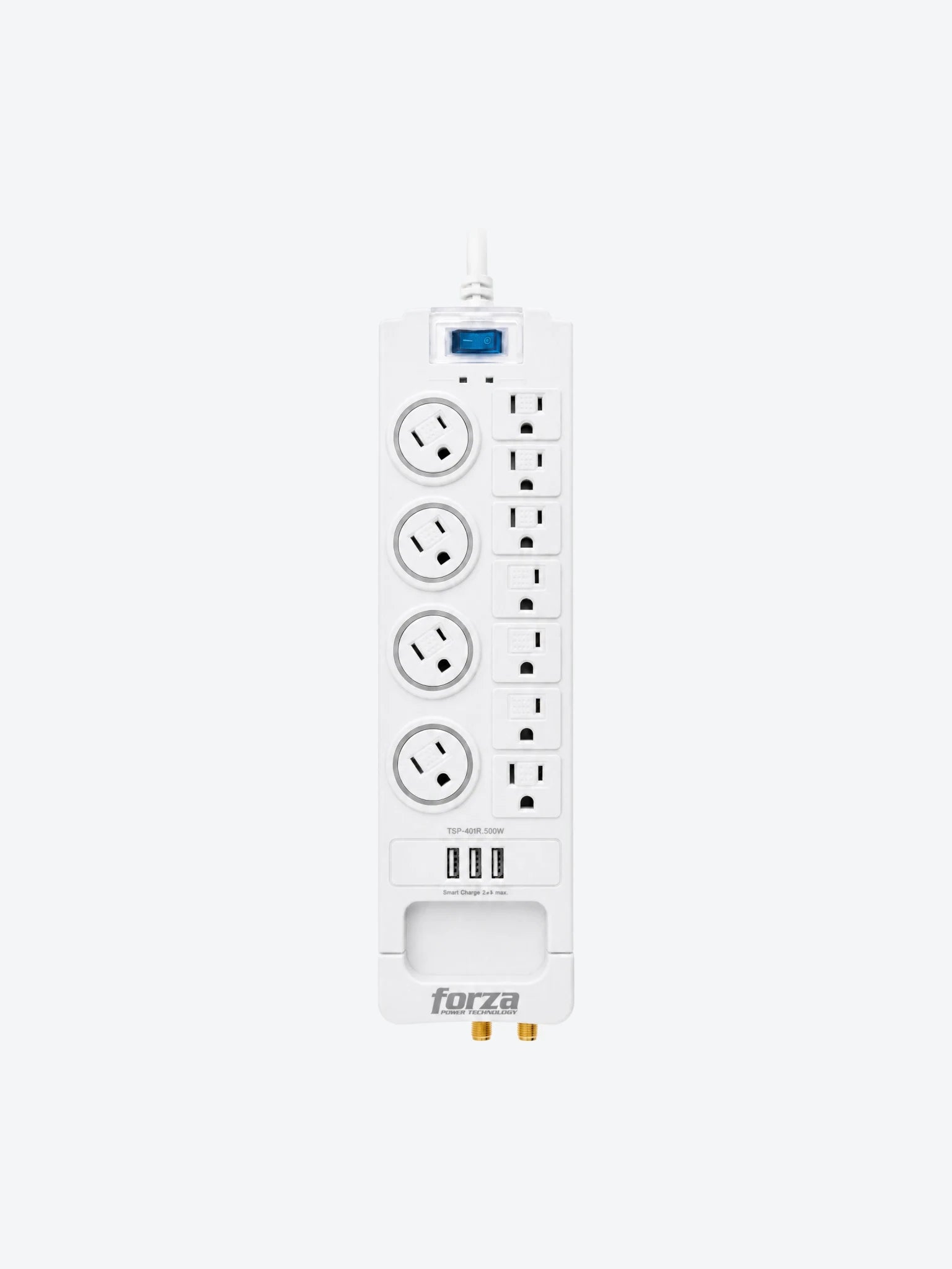 Protector Forza de Sobretension FSP-1011USBW 110/240V 1800J 11- NEMA3-USB WH Color Blanco-1