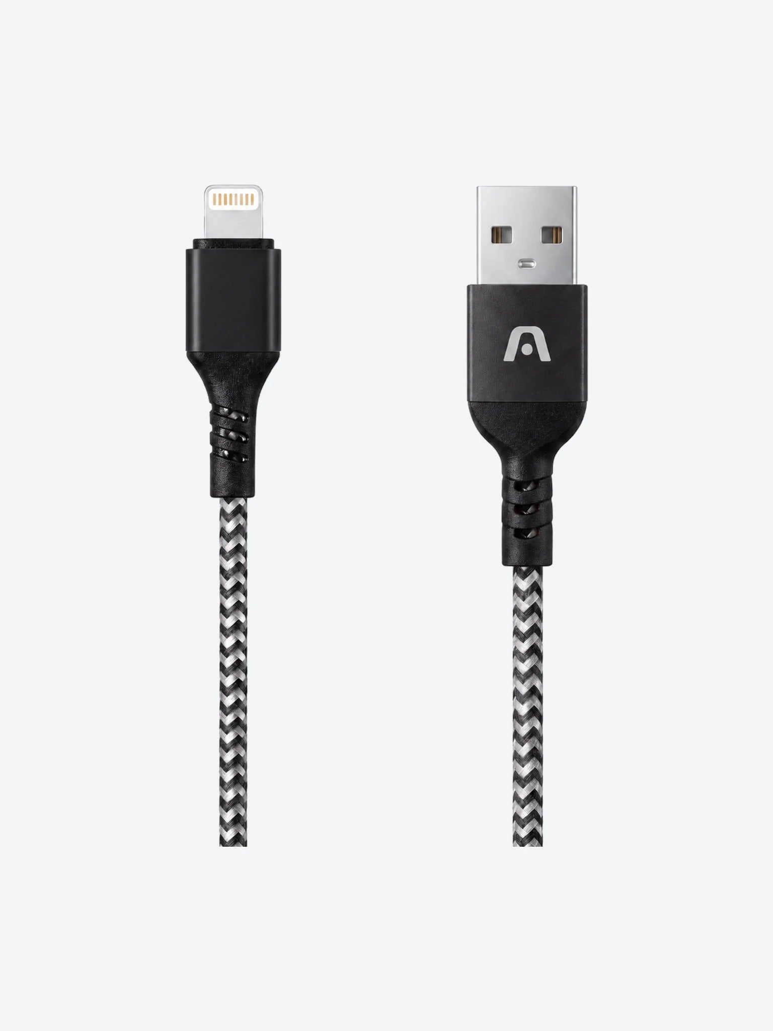 Lightning to USB 2.0 -Nylon Braided -Metal Black-1