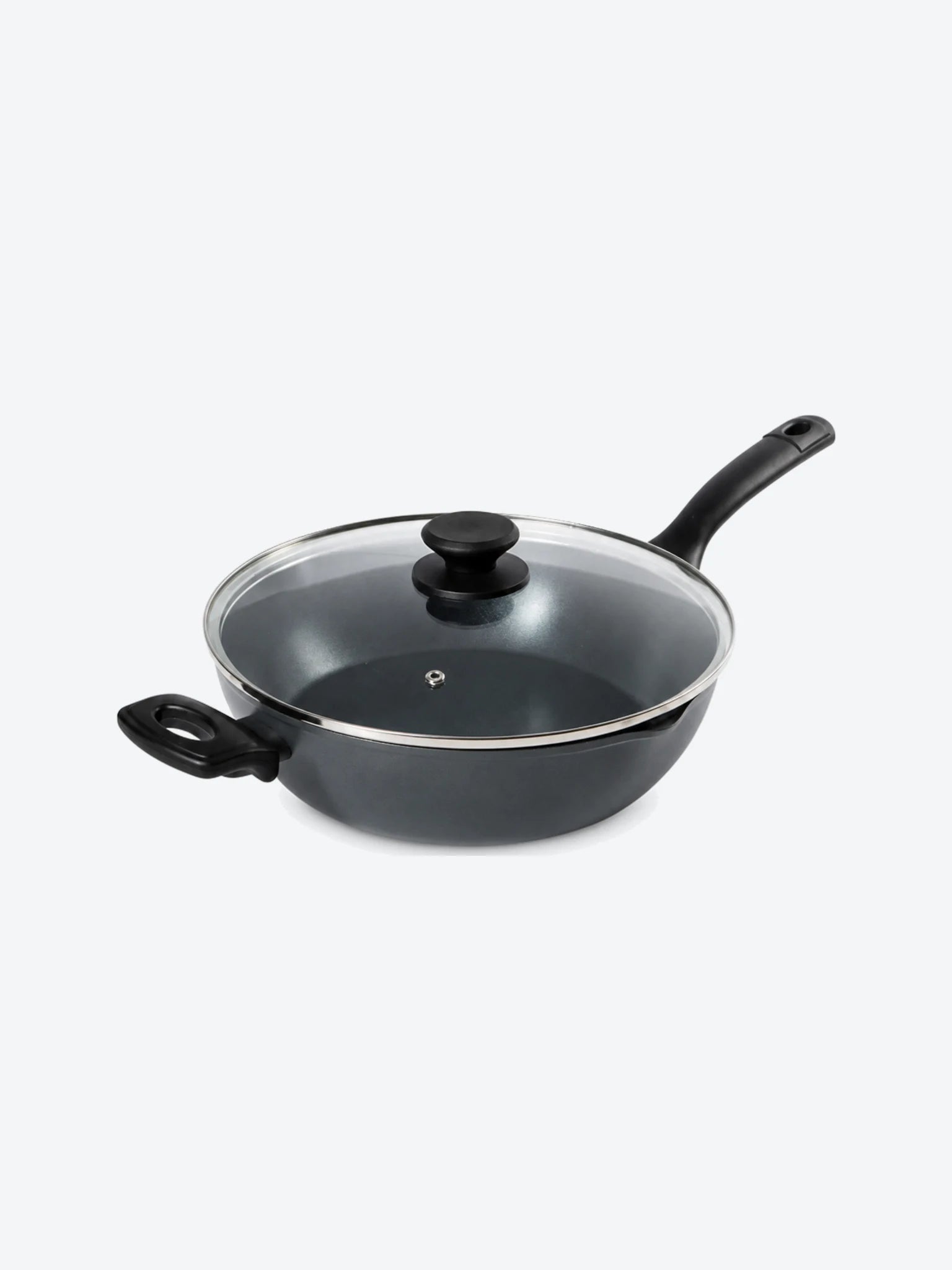 CACEROLA 3.5 QT, DE ALUMINIO BASE DE INDUCCION, TAPA DE VIDRIO, COLOR GRIS MATTE MODELO DIXON MARCA OSTER