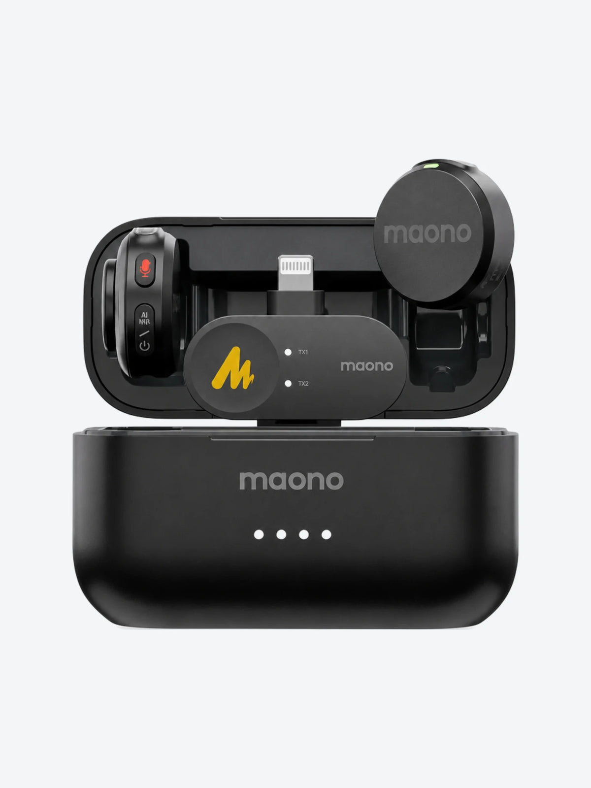 MICROFONO MAONO WM650 PB2 INALAMBRICO CON RECEPTOR LIGHTNING CON CANCELACION DE RUIDO-1