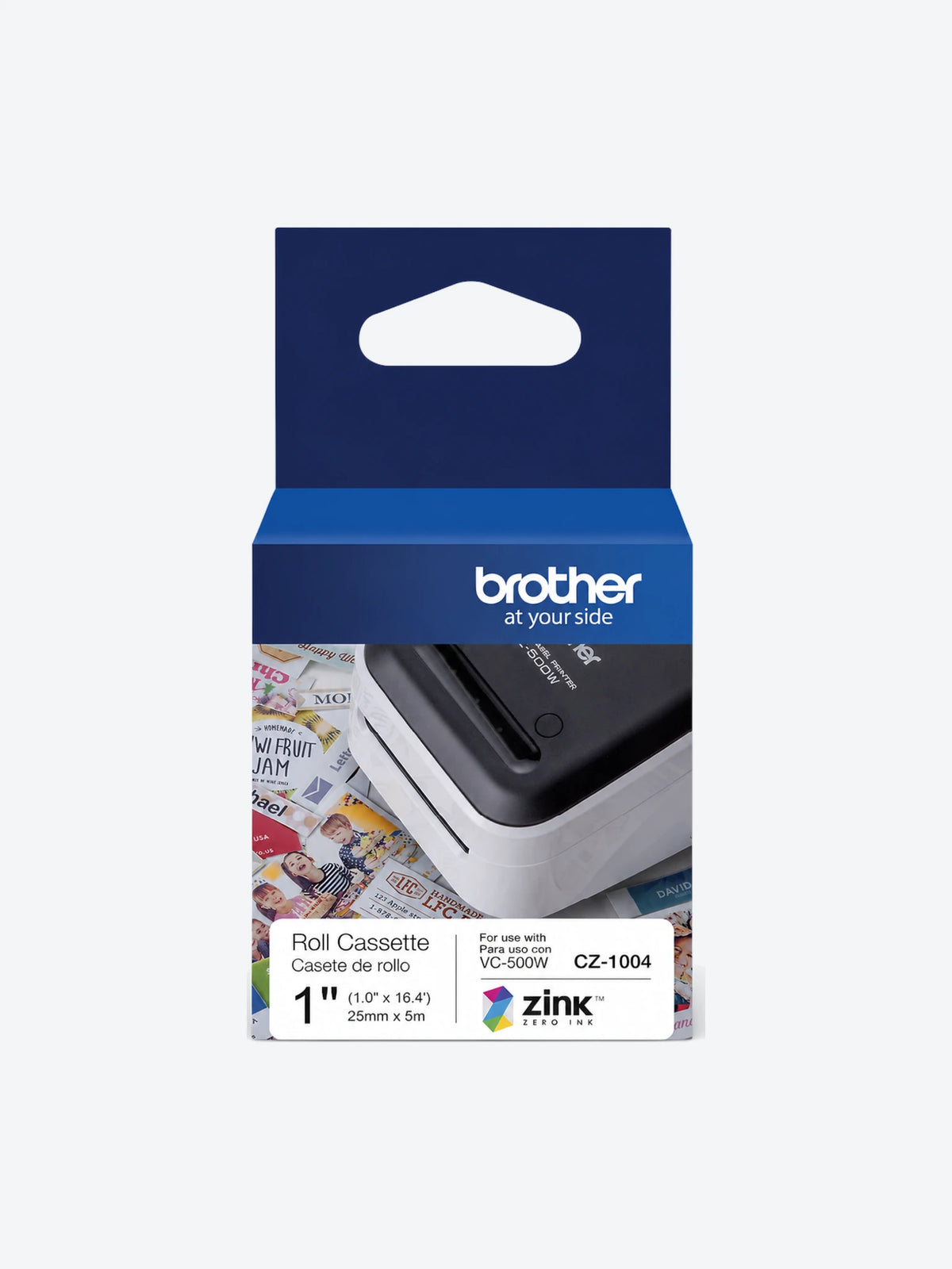 CINTA ADHESIVA CONTINUA A COLOR BROTHER CZ1004 ZERO INK 25MM X 5M COMPATIBLE CON IMPRESORA VC-500W-1