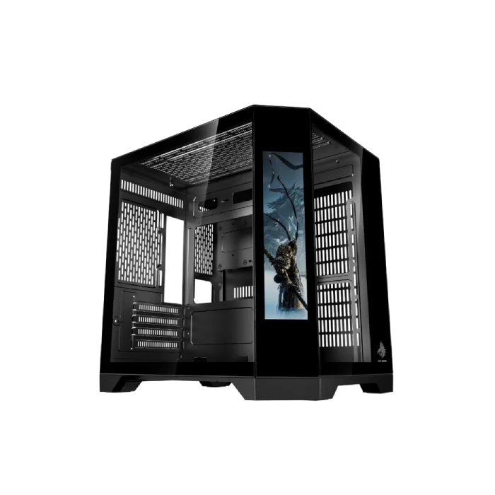 Case Eagle WARRIOR CG-01KV CG01KVRA001C Mini Tower sin Ventilacion Incluida con Vidrio Templado Lateral sin Fuente con Pantalla de 9.16" Color Negro-3